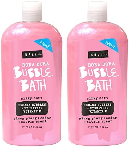 Hallu Bora Bora Bubble Bath Cedar Citrus Scent Hydrating Vitamin E 17 fl oz | 2 Pack