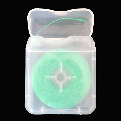 8Pcs/Pack Dental Flosser Mint Flavor Dental Floss Built-in Spool Flat Wire Replacement Core Dental Floss 50M Each(Comes with A Box for Easy Carrying) (Green)