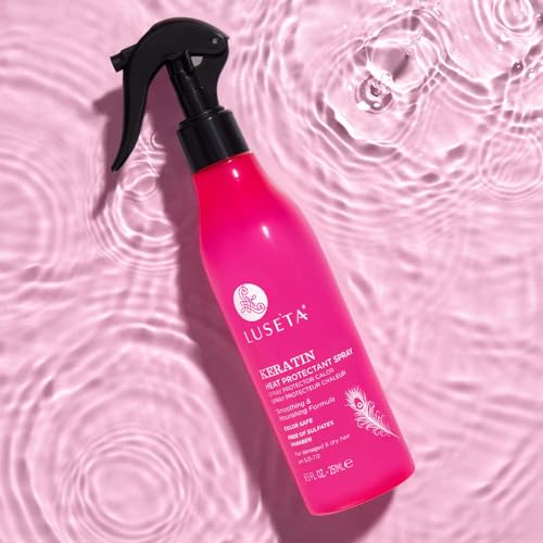 Luseta Keartin Heat Protectant Hair Spray Smoothing & Nourishing Thermal Protection Treatment for Dry and Damaged Hair, Frizz Control，Repair Split Ends 8.5oz