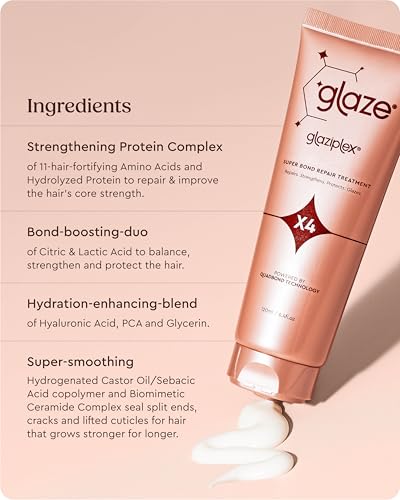 glaze Glaziplex Super Bond Treatment – Deep Conditioning Hair Mask Repairs, Strengthens, Protects in Just 4 minutes – 4oz/120ml