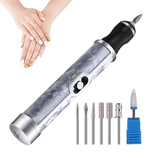 Electric Nail File - 4 Speed Cordless Acrylic Nail Tool Kit for Thick Toenails, Edge Shaping, Polishing, Grinding, Nursing, Peeling