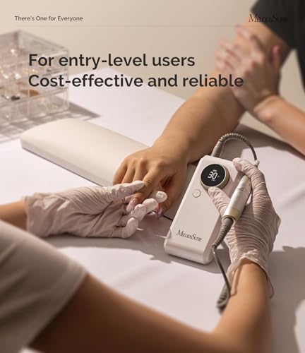 MelodySusie 2 in 1 Professional Nail Drill Kit,30000 RPM Rechargeable Cordless Electric Nail File with Bracket for Waist-Hanging & Table-Standing,Portable E-File for Acrylic Gel Nail Polishing,SC330G