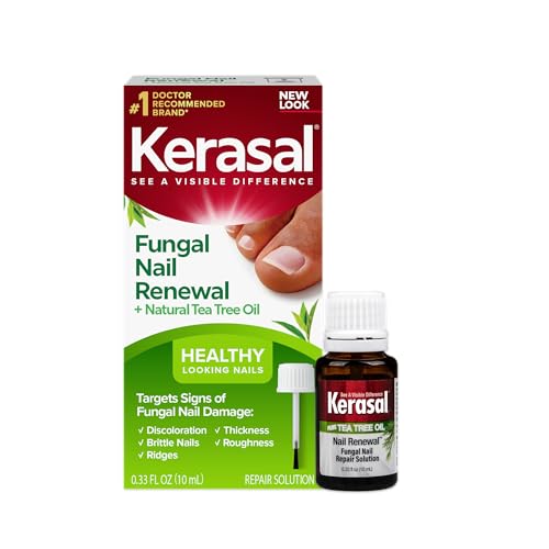 Kerasal Renewal Nail Repair Solution with Tea Tree Oil for Discolored and Damaged Nails, 0.33 Oz (Pack of 1)