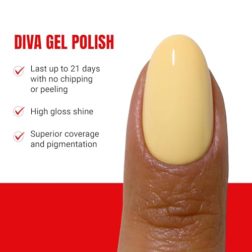DND Gel Polish Set, Coquette Collection, UV/LED Gel Polish and Air Dry Nail Lacquer, Matching Chip-Free Polish Duo, 084 Dandelion, 0.5 Fl Oz