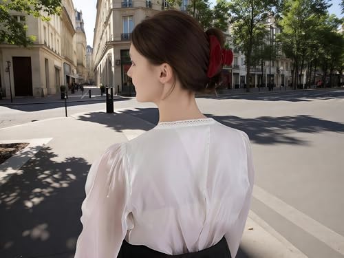 The OideGuiing Durable Acetate Hair Clips - 4-Inch Cherry Red Claw Clips for Fine and Thick Hair (Red)