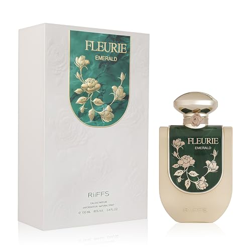 Riiffs Fleurie Emerald Women Perfume with Vanilla, Caramel, Floral, Lemon Scent - Eau de Parfum Long-Lasting Fragrance for Women, 3.40 Ounce / 100 ml