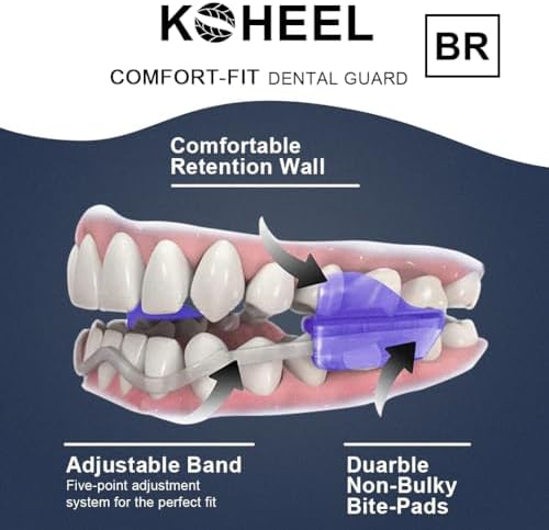 KOHEEL No-Boiling Adjustable Mouth Guard for Teeth Grinding and Clenching, Comfortable Night Guard for Bruxism Relief, TMJ Relief, and Sleep Improvement (2 Count)