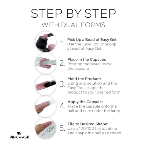 PINKMASK Easy Gel 1oz 30g-Cover Pink, Professional Builder Enhancement Gel-Quick Nail Extension for Beginner DIY, Nail Strengthener-Long Lasting-Salon Quality-Thickening Solution