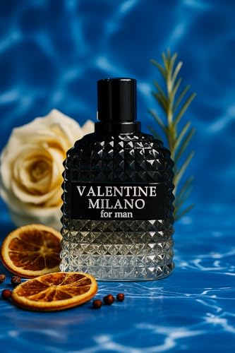 Perfume for Men Valentine Milano Eau de Toilette, 3.4 Fl Oz / 100ML, Masculine Cologne Natural Spray, Long Lasting Fragrance, Bold Fresh Scent for Daily & Night Use