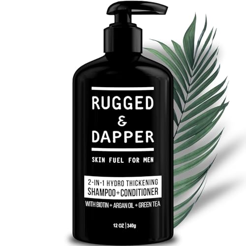 RUGGED & DAPPER 2-in-1 Mens Shampoo and Conditioner - Biotin Hair Thickening Shampoo for Men - SLS-free and Paraben-Free