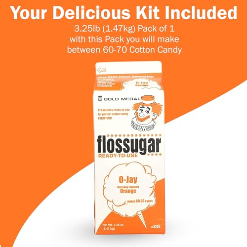 Concession Essentials - GM-Orange Floss-1ct Cotton Candy Floss Sugar Orange -1 Carton