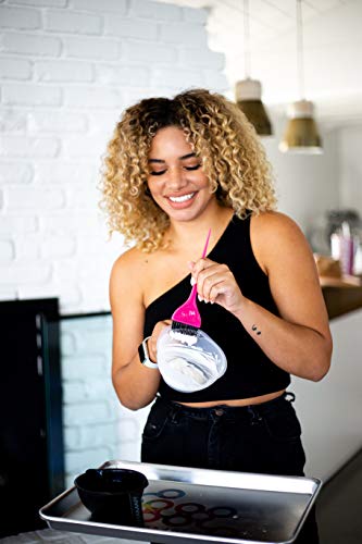 FRAMAR Color Bowl with Cleaner Set – Color Bowls For Hairstylist, Hair Dye Bowl With Brush Cleaner and Rubberized Bottom, Salon Supplies, Salon Essentials – 2 Pack