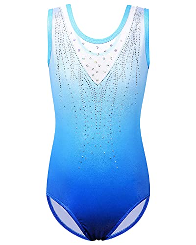 BAOHULU Gymnastics Leotards for Toddler Girls Shiny Dance Outfit Athletic Apparel B279_SequinBlue_4A