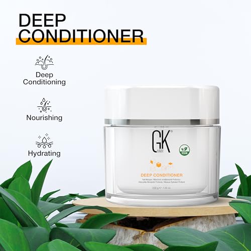 GK HAIR Global Keratin Deep Conditioner Masque (7.05 Fl Oz/200 g) Intense Hydrating Repair Treatment Mask for Dry Damaged Color Treated Frizzy Hair Restoration Formula with JOJOBA Seed Oils