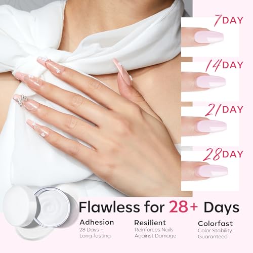 Modelones Acrylic Nail Kit - Clear/White/Pink Acrylic Powder and Liquid Set with Brush, Dehydrator and Primer, Starter Kit for Nail Extension Beginners