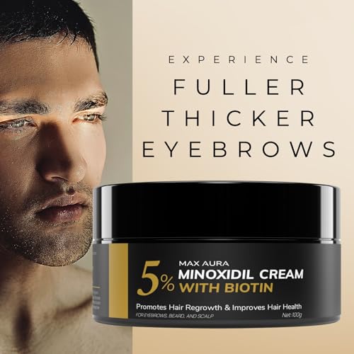 MAX AURA Minoxidil Cream with Biotin - 5% Extra Strength - Treatment for Thinning Hair and Hair Loss for Men - Hair Loss Treatment, Minoxidil Topical Solution For Thicker Fuller Hair
