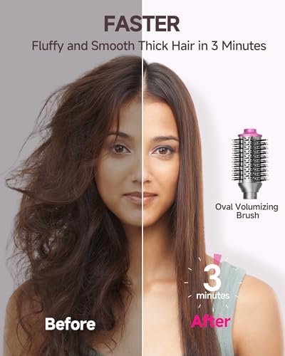 5 in 1 Hair Dryer Brush WindBlow Magic Styler, 110,000 RPM High-Speed Turbo Blow Dryer Brush, Professional 500 Million Negative Ionic Hair Dryer, Fast Drying for Curling Volumizing Air Styling