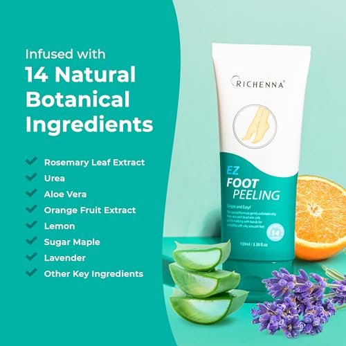 EZ Foot Care Cream - Advanced Exfoliating Urea Foot Cream for Dry Cracked Heels and Feet | 14 Natural Ingredients | Repairs, Hydrates and Smoothens Dry Cracked Feet - 100ml /3.38 fl. oz