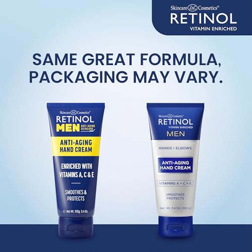 Retinol Anti-Aging Hand Cream – The Original Retinol Brand For Younger Looking Hands –Rich, Velvety Hand Cream Conditions & Protects Skin, Nails & Cuticles (Men's)