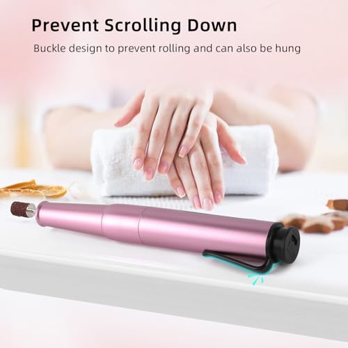 Electric Nail Files Cordless, Professional Nail Drill Machine for Acrylic Nails Gel with 5 Speeds, Portable Rechargeable E File Manicure Pedicure Kit Gifts for Girl Women Beginners