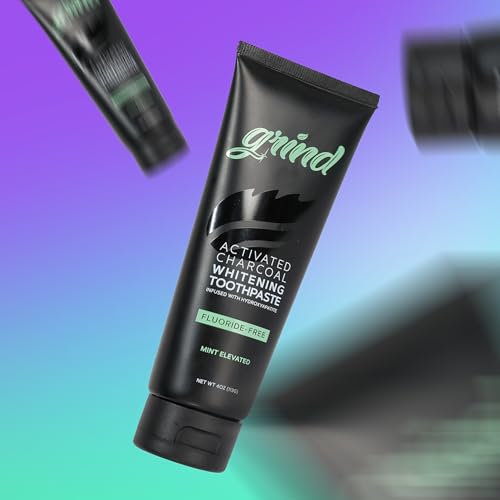 Grind Fluoride Free Hydroxyapatite Toothpaste, Theobromine, Activated Charcoal, Whitening, Dentist Recommended, Natural, Made in USA, 4 oz, 2 pk