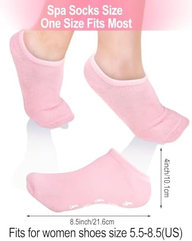 3Pairs Moisturizing Socks, Non Slip Gel Socks Moisturizing Spa Socks for Women, Soft Gel Sleeping Fuzzy Socks for Repairing and Softening Dry Cracked Feet Skins(Pink, Blue, Green)