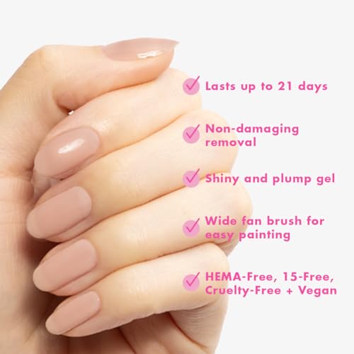 Olive & June Gel Polish | Longest-Lasting Formula | Up to 21 Days of Wear | Damage-Free Removal | Salon-Quality Manicure, Pedicure at Home | Vegan, Cruelty-Free | The Queen Takes Her Tea with Milk