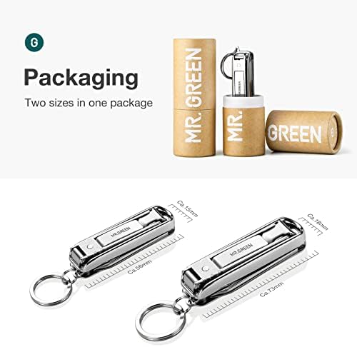 MR.GREEN Multifunctional Nail Clippers Stainless Steel Six Functions Nail Cutter Nail Files Small Knife Scissors (Small)