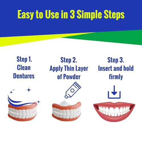 Klutch Denture Adhesive Powder – Zinc-Free Hold for Dentures – 1.75 oz
