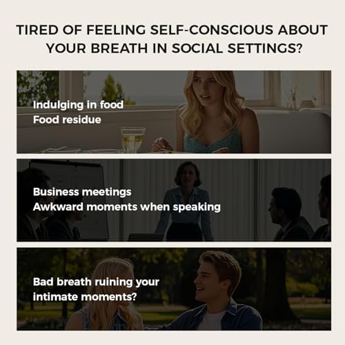 Smart Electric Oral Spray - Mouth Spray Fresh Breath, Cool Freshener Breath Spray for Bad Breath, Alcohol Free, Rechargeable, Portable, Various Flavors with 3 Integrated Pods (Classic+3 Bombs)