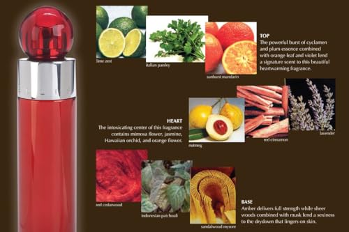 Perry Ellis 360 Red 3.4oz EDT Spray, 6oz Body Spray, 3oz Shower Gel, 7.5ml EDT Spray Men 4 Pc Gift Set