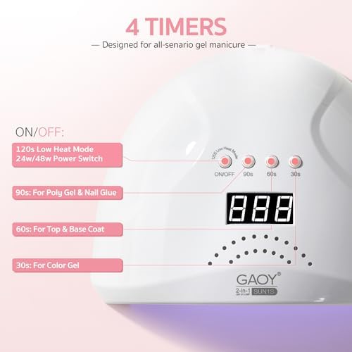 GAOY UV LED Nail Lamp, UV Light with LCD Display, Professional Nail Dryer with Automatic Sensor, 4 Timers and Sensitive Mode