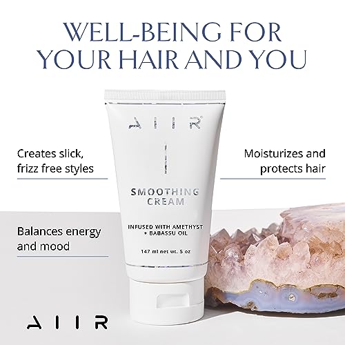 AIIR Smoothing Cream - Travel Silky & Shiny Hair Cream, Frizz Control, Heat Protectant, Blow Dry/Out Cream, 2 oz