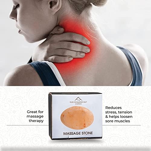 Flat Oval Massage Stone, Pink Crystal Hand-Carved Stone for Massage Therapy, Deodorant and Salt and Sugar Scrubs, 2.5” W x 3.5” L x 1” D (Pack of 6)