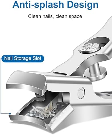 Nail Clippers for Seniors Thick Nails - Sharp Heavy Duty Large Wide Jaw Fingernail and Toenail Clippers with Catcher, for Adults, Men & Women (Silver)