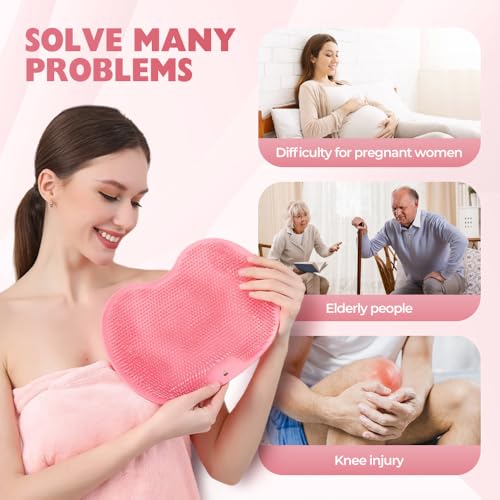 Shower Foot Scrubber, 2025 New Shower Back Scrubber with Non-Slip Suction Cups, and 2pcs Super Soft Sunflower Suction Cup Bath Ball, Wall Mounted Slip Scrubber for Men and Women for Cleaning