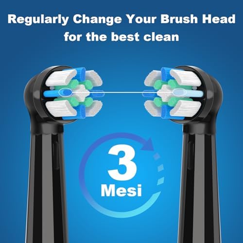 8PCS IO Replacement Heads Compatible with Oral B IO, for Oral B IO 2/3/4/5/6/7/8/9/10 Series Electric Toothbrushes, Medium Softness for Protect Teeth and Gums, Black/White