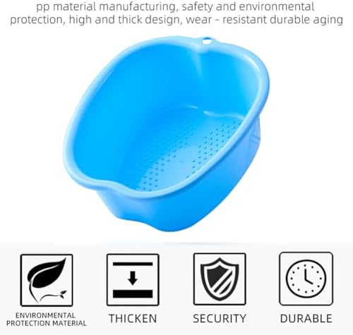 Foot Soaking Tub Large Size Foot Basin Sturdy Soaking Feet Bucket Massager Tub Exfoliation Callus Pedicure Foot Spa Bath Bucket for Women and Men (Blue)