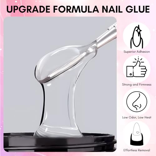 Makartt Solid Nail Glue Gel: Nail Glue for Press on Nails 2pcs, Clear Solid Gel Nail Glue for Nail Tips Strong Fake Nail Bonding Gel Glue for Acrylic Nails Non-Stick Hands Hard Gel for Nail Art 15ml*2