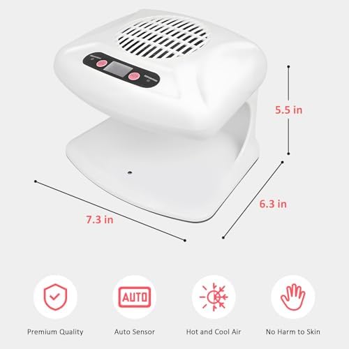 Nail Dryer for Regular Polish, 200W Nail Drying Fan with Sensor and Hot and Cool Air for Home Use