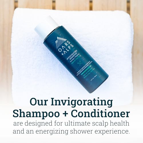Oars + Alps Men's Sulfate Free Hair Shampoo and Conditioner Set, Infused with Witch Hazel and Tea Tree Oil, Alpine Tea Tree, 12 Fl Oz Each
