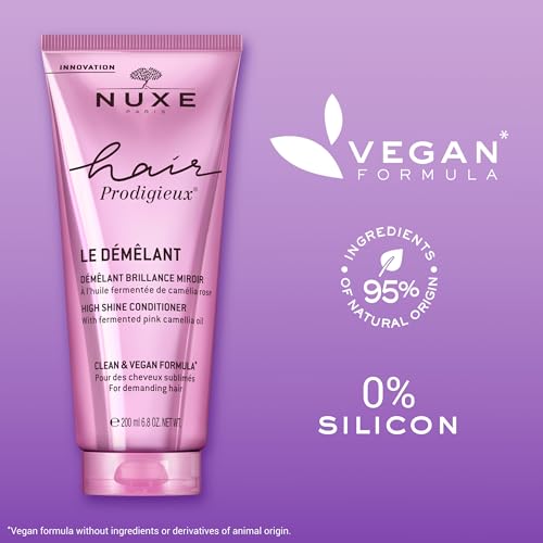 Nuxe Hair Prodigieux High Shine Conditioner. Nourishing Detangler to Intensify Hair Shine & Smoothness. For Soft, Shiny Hair. Silicon Free, 6.8 oz