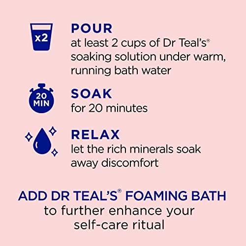 Dr Teal's Pure Epsom Salt, Ashwagandha & Essential Oils, 3 lbs (Pack of 4)