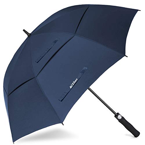 ACEIken Golf Umbrella Large 62 Inch Automatic Open Golf Umbrella Extra Large Oversize Double Canopy Vented Umbrella Windproof Waterproof for Men and Women