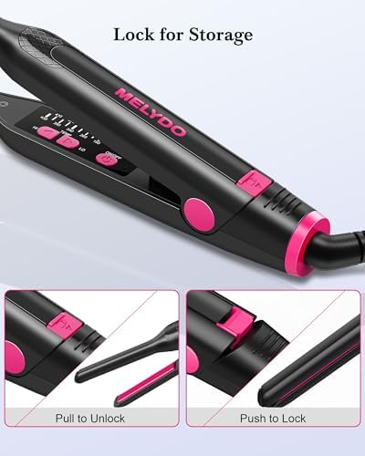Small Flat Iron for Short Hair, 3/10" Pencil Flat Iron with Adjustable Temp Mini Hair Straightener for Edges Pixie Cut and Bangs, Tiny Hair Straightener with Floating Plates, Auto Shut Off