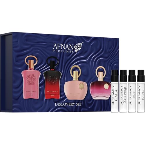 Afnan Supremacy Femme Series Discovery Kit, 4-Piece Miniature Perfume Set - 2ml x 4 Vials