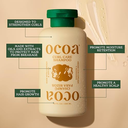 OCOA Curl Care Shampoo & Conditioner Duo – Sulfate-Free with Apple & Cupuaçu Butter, Moisture Retention, Hair Growth, and Healthy Scalp – For Wavy, Curly, Dry, Damaged & Color-Treated Hair – 10oz