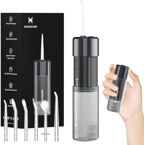 Portable Mini Water Flosser, Oral Irrigator Water Teeth Cleaner Pick with Telescopic Water Tank,3 Modes & IPX7 Waterproof, Home & Travel