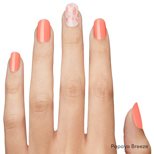 Dashing Diva Gloss Nail Strips Bundle - The Vivids Collection - Fruit Punch Petals & Papaya Breeze - UV Free, Chip Resistant, Long Lasting Gel Stickers - Contains 2 Sets