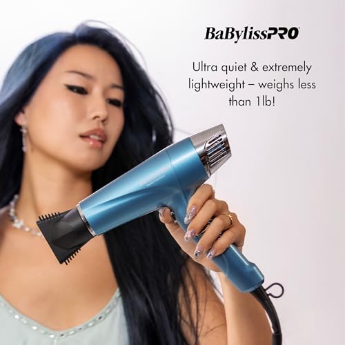 BabylissPRO Nano Titanium Hair Dryer, Professional 1875-Watt Blow Dryer, Lightweight, Ionic Technology Dries Hair Faster with Less Frizz